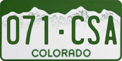 CO license plate 071CSA