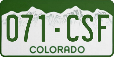 CO license plate 071CSF