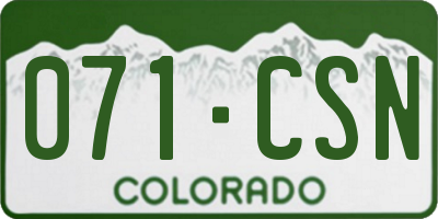 CO license plate 071CSN