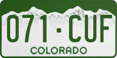 CO license plate 071CUF