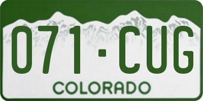 CO license plate 071CUG