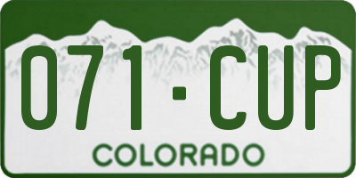 CO license plate 071CUP