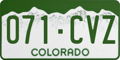 CO license plate 071CVZ