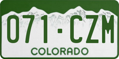 CO license plate 071CZM