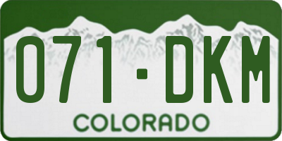 CO license plate 071DKM
