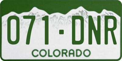 CO license plate 071DNR