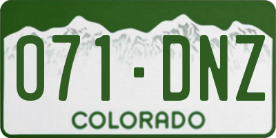 CO license plate 071DNZ