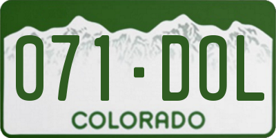 CO license plate 071DOL