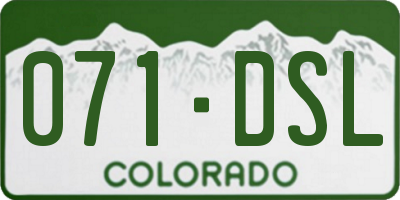 CO license plate 071DSL