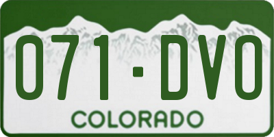 CO license plate 071DVO