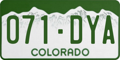 CO license plate 071DYA
