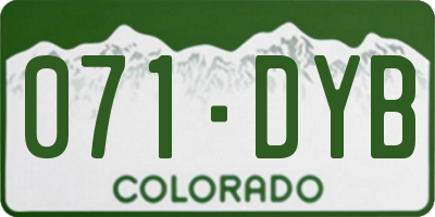 CO license plate 071DYB