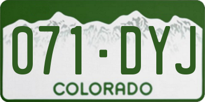 CO license plate 071DYJ