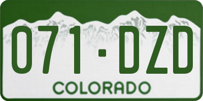 CO license plate 071DZD