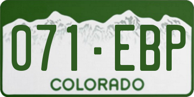 CO license plate 071EBP