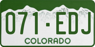 CO license plate 071EDJ