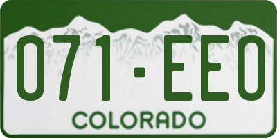 CO license plate 071EEO