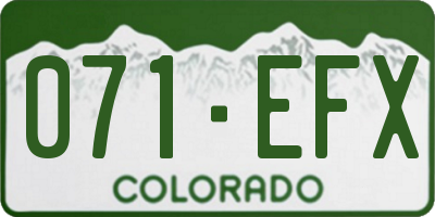 CO license plate 071EFX