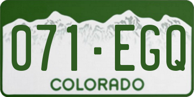CO license plate 071EGQ