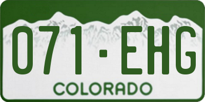 CO license plate 071EHG