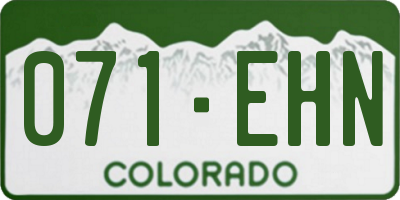CO license plate 071EHN