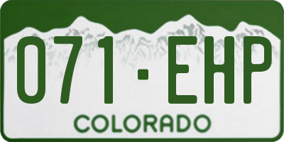 CO license plate 071EHP