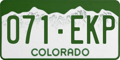 CO license plate 071EKP