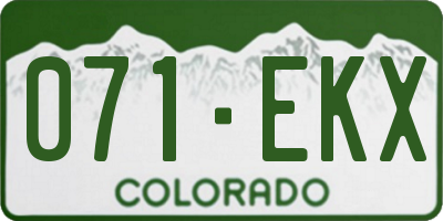CO license plate 071EKX