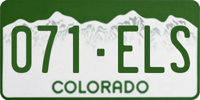 CO license plate 071ELS