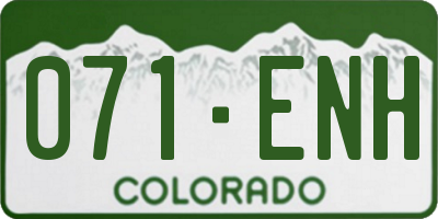 CO license plate 071ENH