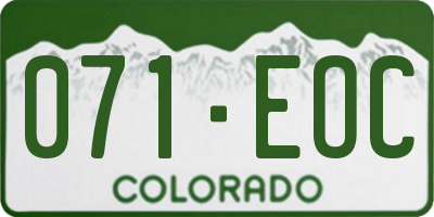 CO license plate 071EOC