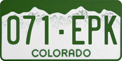 CO license plate 071EPK