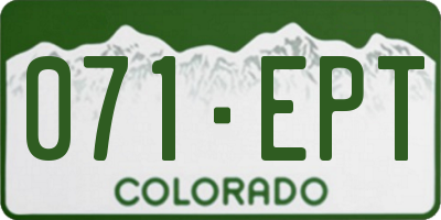 CO license plate 071EPT