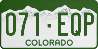 CO license plate 071EQP