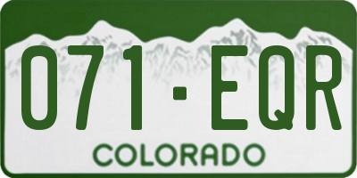 CO license plate 071EQR