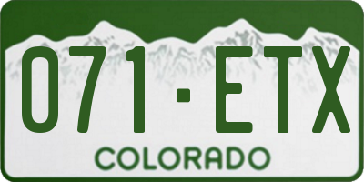 CO license plate 071ETX