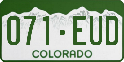 CO license plate 071EUD