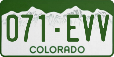 CO license plate 071EVV