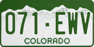 CO license plate 071EWV