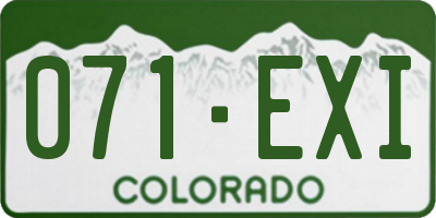 CO license plate 071EXI