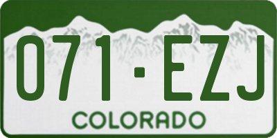 CO license plate 071EZJ