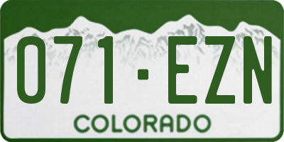 CO license plate 071EZN