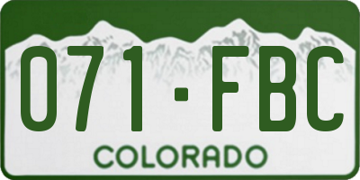 CO license plate 071FBC