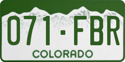 CO license plate 071FBR