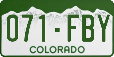 CO license plate 071FBY
