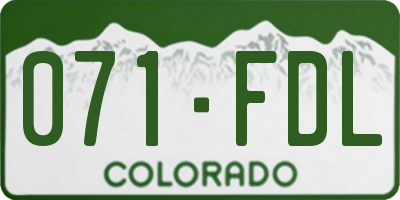 CO license plate 071FDL