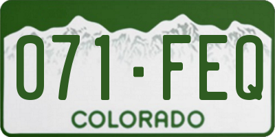 CO license plate 071FEQ