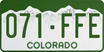 CO license plate 071FFE