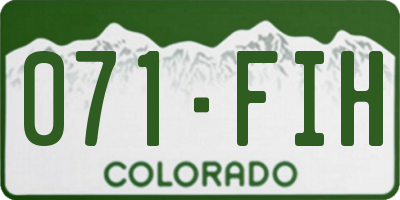 CO license plate 071FIH