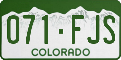 CO license plate 071FJS